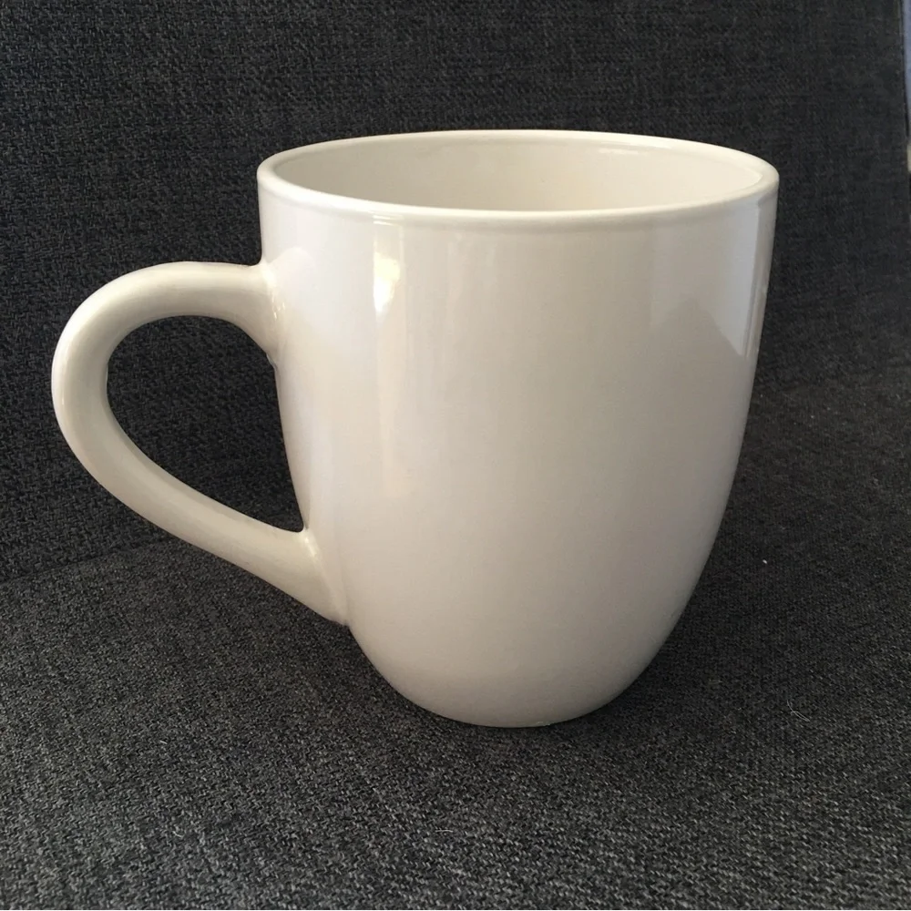 Snowman Face Mug, White, Black, Orange, 18oz